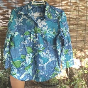 watercolor button down